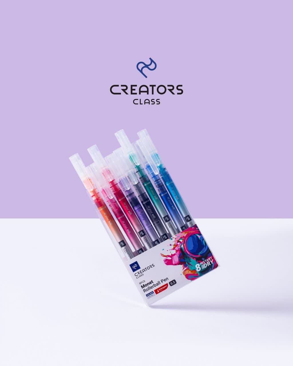 ست 8 رنگ روان نویس مونه سی کلاس C.CLASS 8 colors Roller ball pen Monet 0.5MMست مونه 0.5